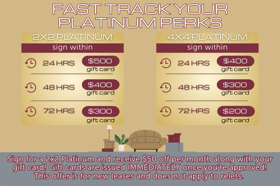 Sign for a 2x2 platinum and receive a $50 off per month along with you gift card!